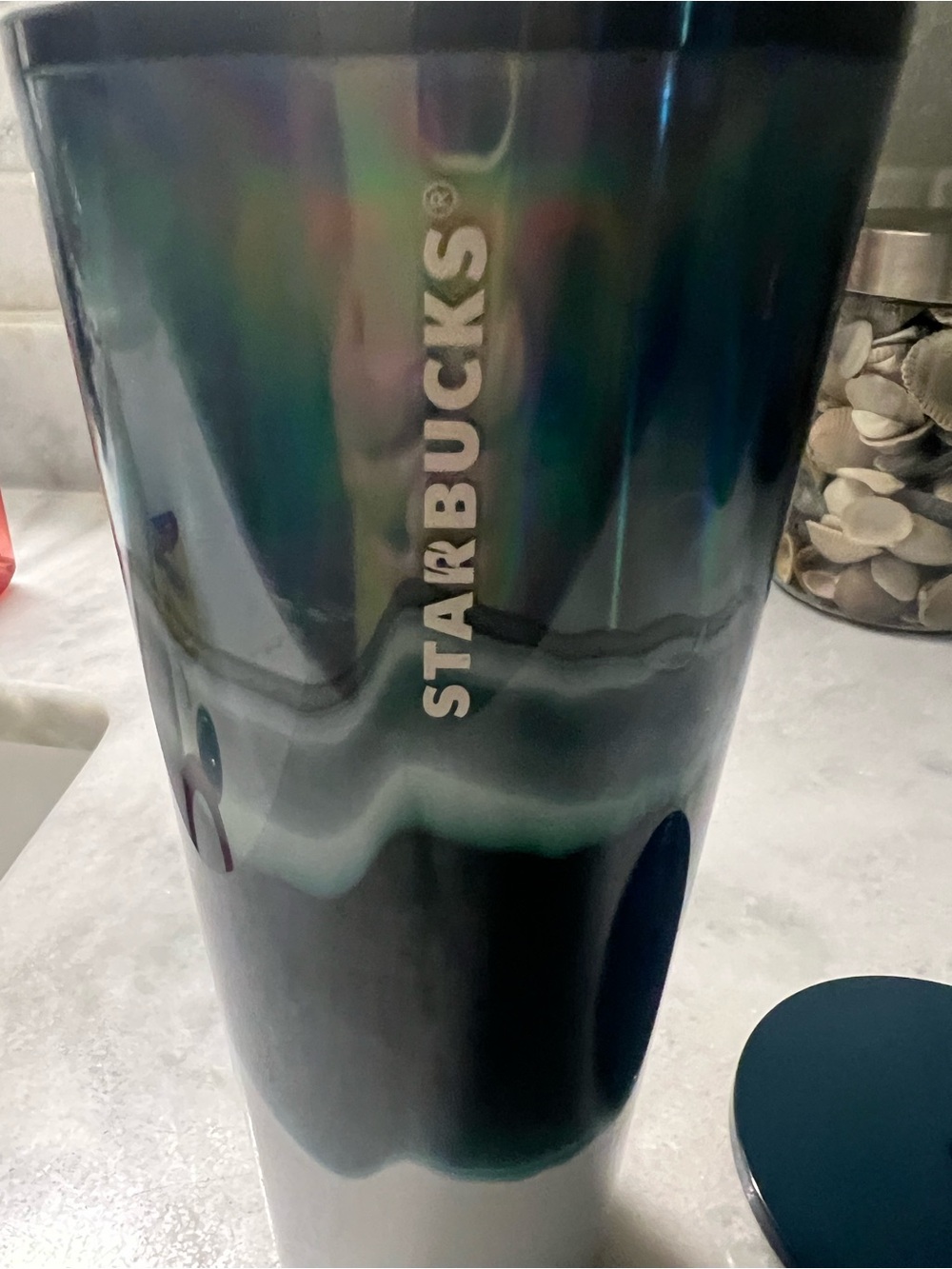 Starbucks Iridescent Teal Blue Stainless Travel Cup